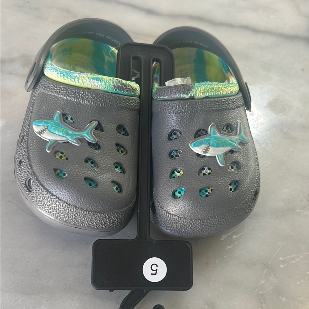 Gray Water Shoes with Ocean-Themed Charms